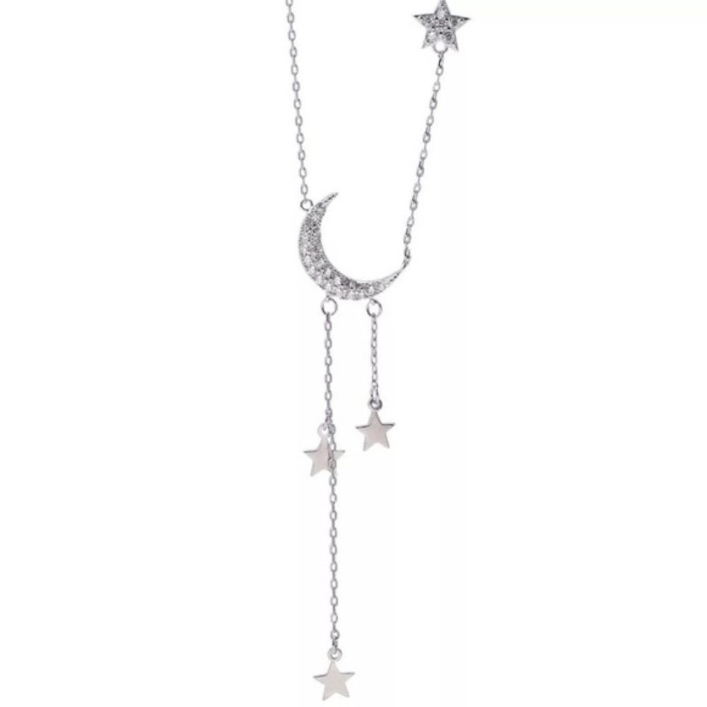 NEW Silver Star Moon Tassel Necklaces - Picture 4 of 4